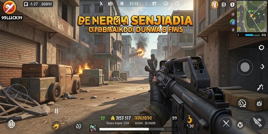 Screenshot gameplay 99LUCK99 yang menunjukkan aksi tempur yang intens.
