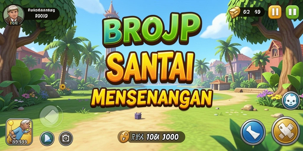 Tampilan gameplay BROJP yang penuh warna dan menarik.