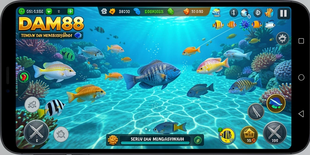 Tangkapan layar gameplay Tembak Ikan yang mendebarkan di DAM88.