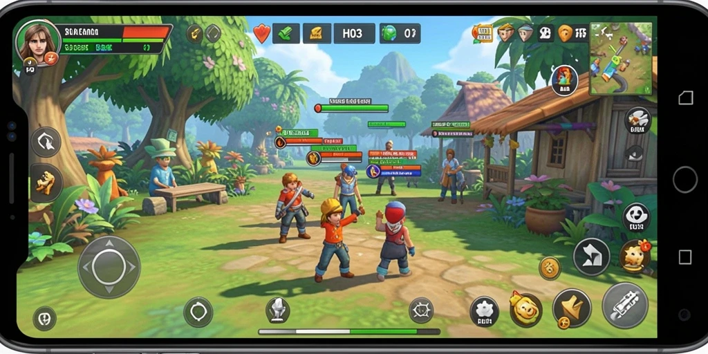 Tangkapan layar H03 menampilkan gameplay dinamis dan interaksi sosial yang menyenangkan.