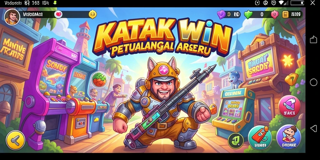 Tangkapan layar KATAKWIN yang menampilkan aksi gameplay Arcade yang mengasyikkan.