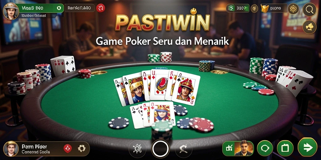 Tampilan gameplay PASTIWIN yang penuh aksi permainan Poker.