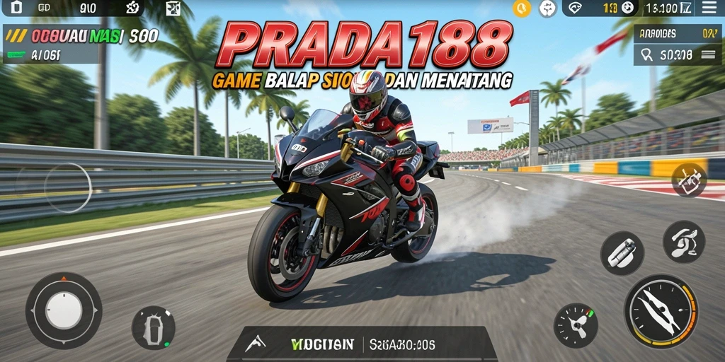 Tampilan gameplay seru dalam balapan motor di PRADA188.