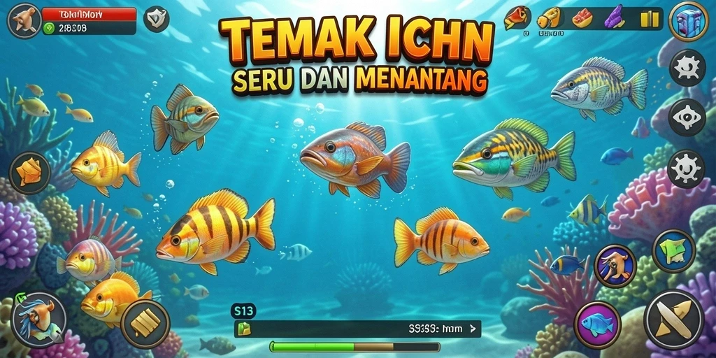Tampilan gameplay S13 yang seru saat menembak ikan.