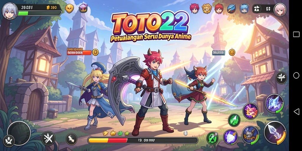 Tampilan seru dari gameplay TOTO22 yang penuh aksi dan karakter anime.