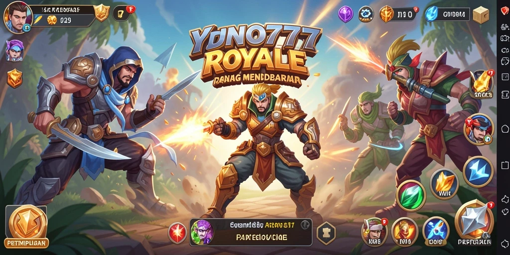 Tangkapan layar gameplay YONO777 menampilkan pertempuran intens.